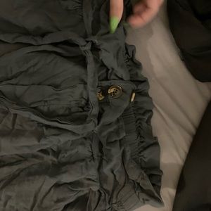 flowy dark grey pants w buttons